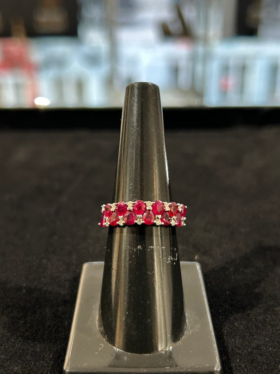 White Gold Ruby & Diamond Ring