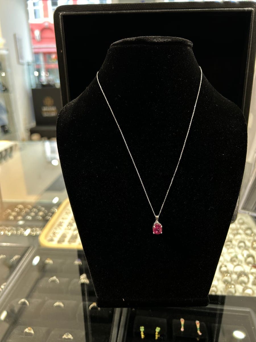 White Gold Ruby Pendant