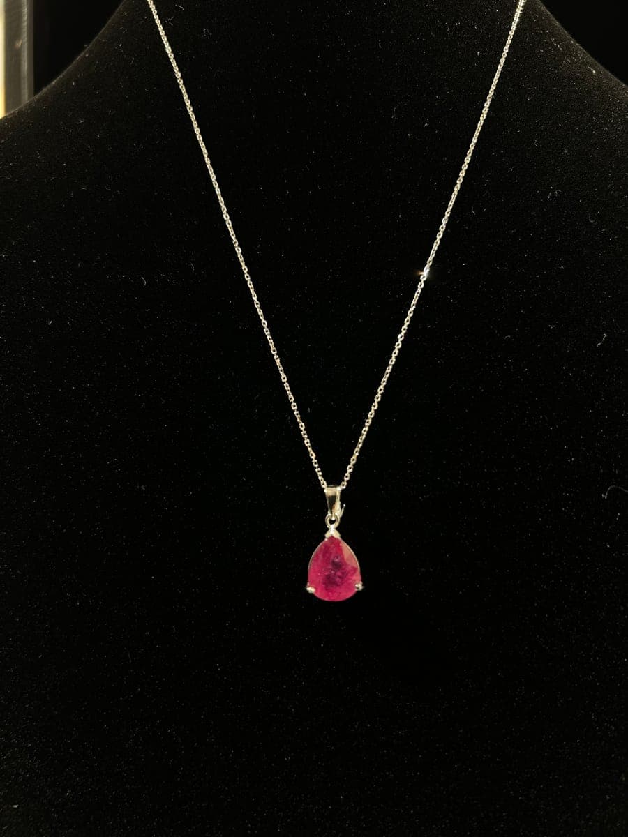 White Gold Ruby Pendant