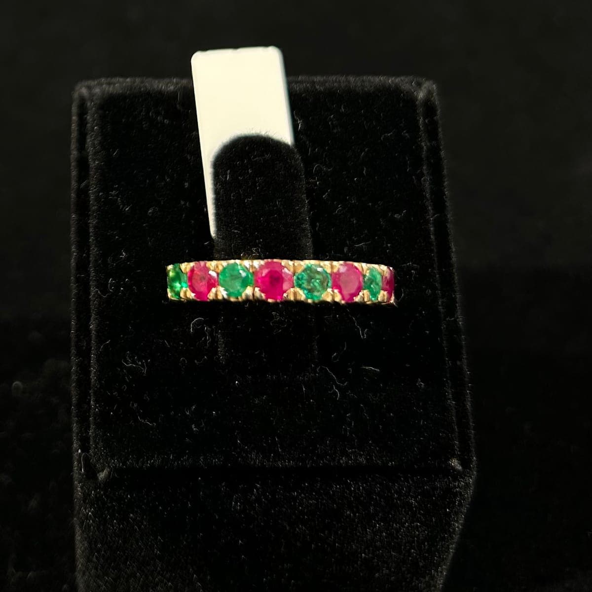 Rose Gold Ruby & Emerald Ring