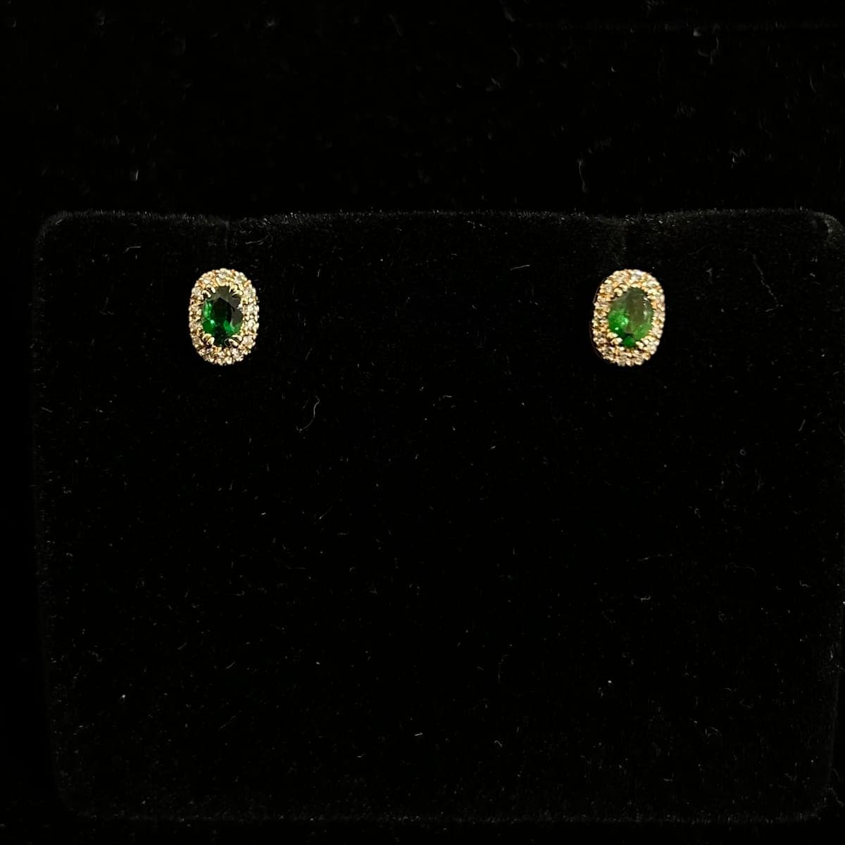 Rose Gold Diamond & Emerald Earrings