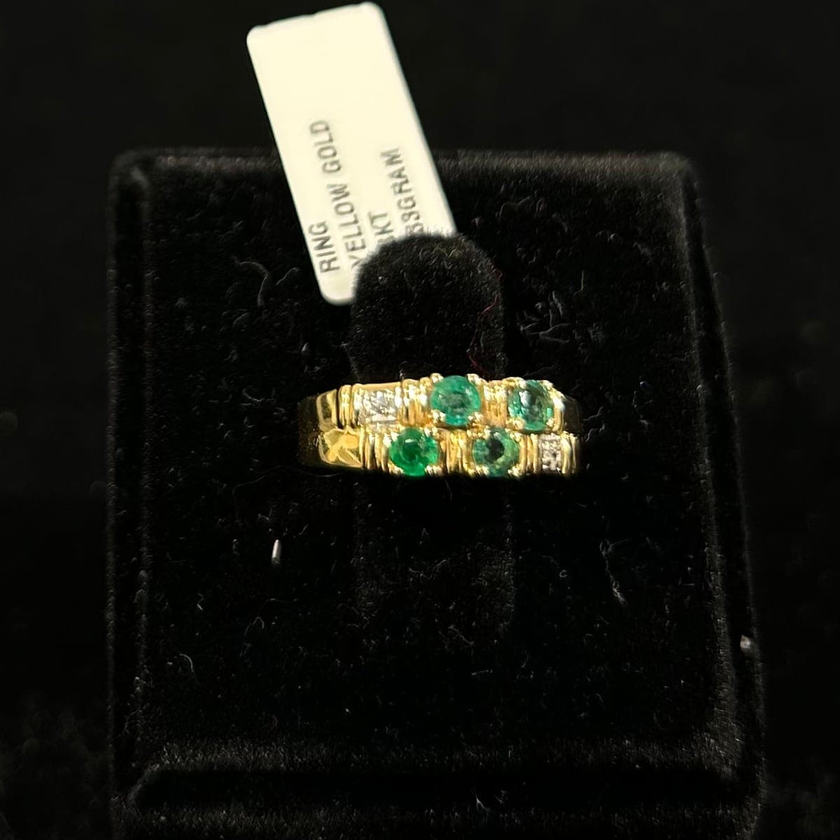Yellow Gold Emerald & Diamond Ring