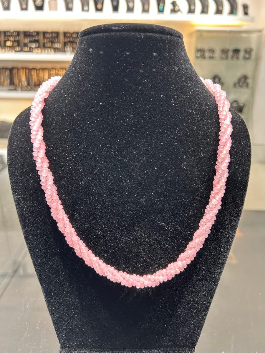 Platinum Rose Quartz Necklace