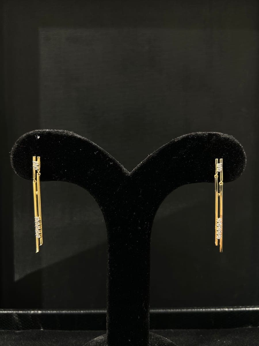 Yellow Gold Diamond Earrings