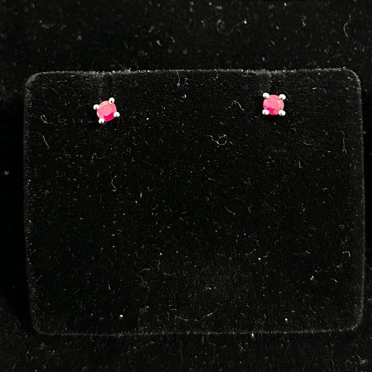 White Gold Ruby Earrings