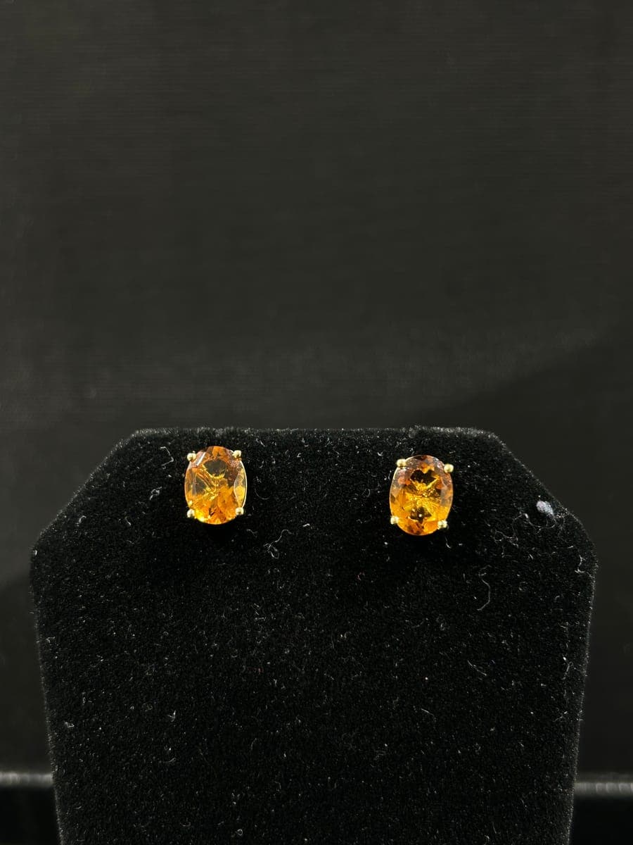 Yellow Gold Citrine Earrings