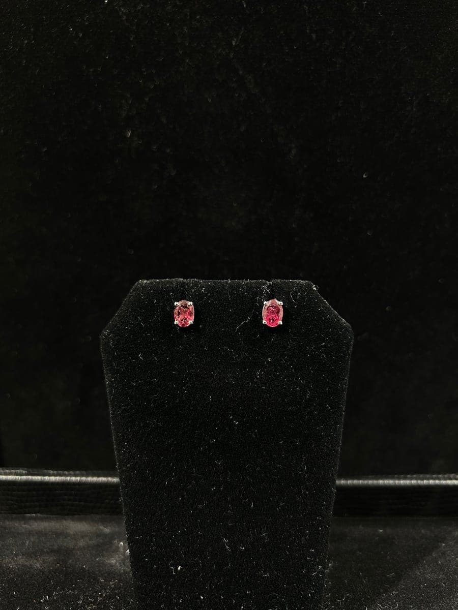 White Gold Ruby Earrings