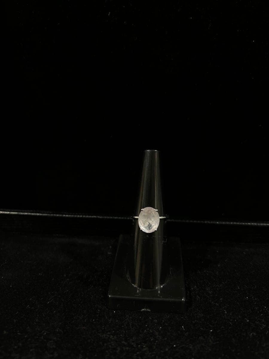 White Gold Rose Quartz Ring