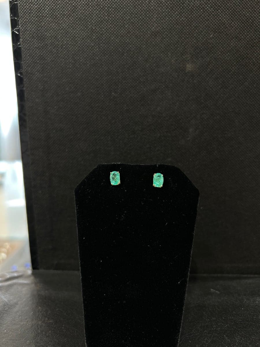 Yellow Gold Emerald Earrings