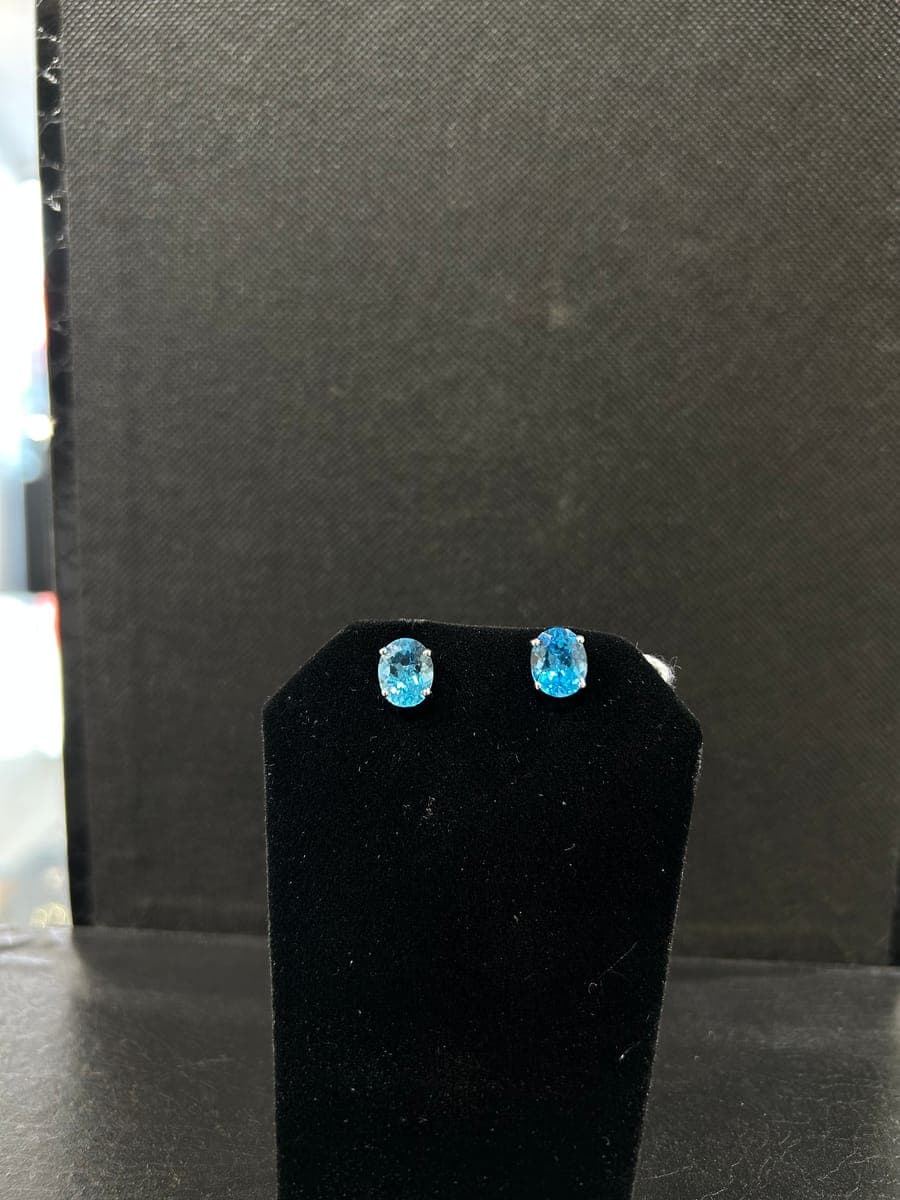 White Gold Topaz Earrings
