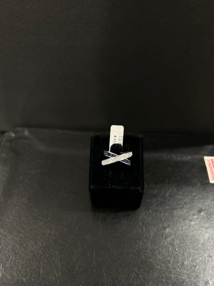 White Gold Sapphire & Diamond Ring