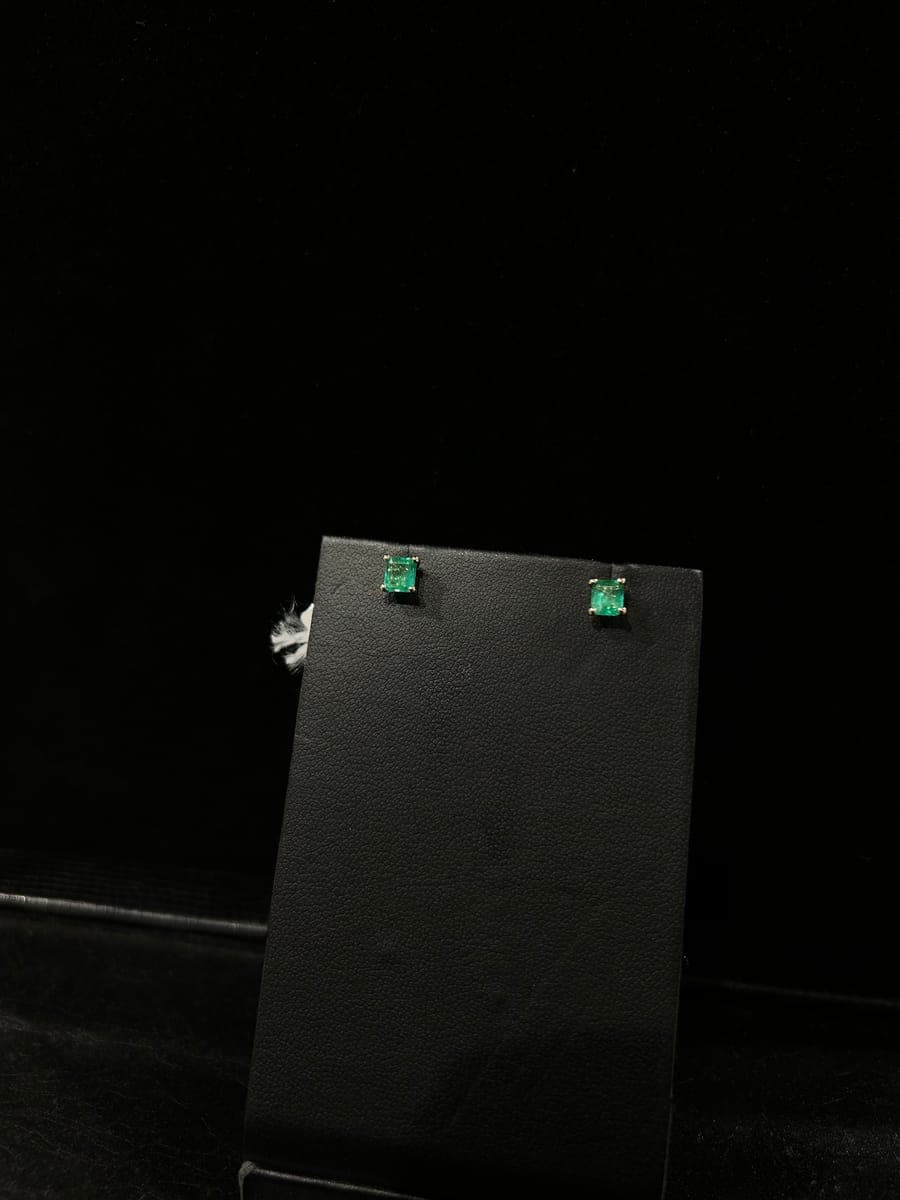 Yellow Gold Emerald Earrings