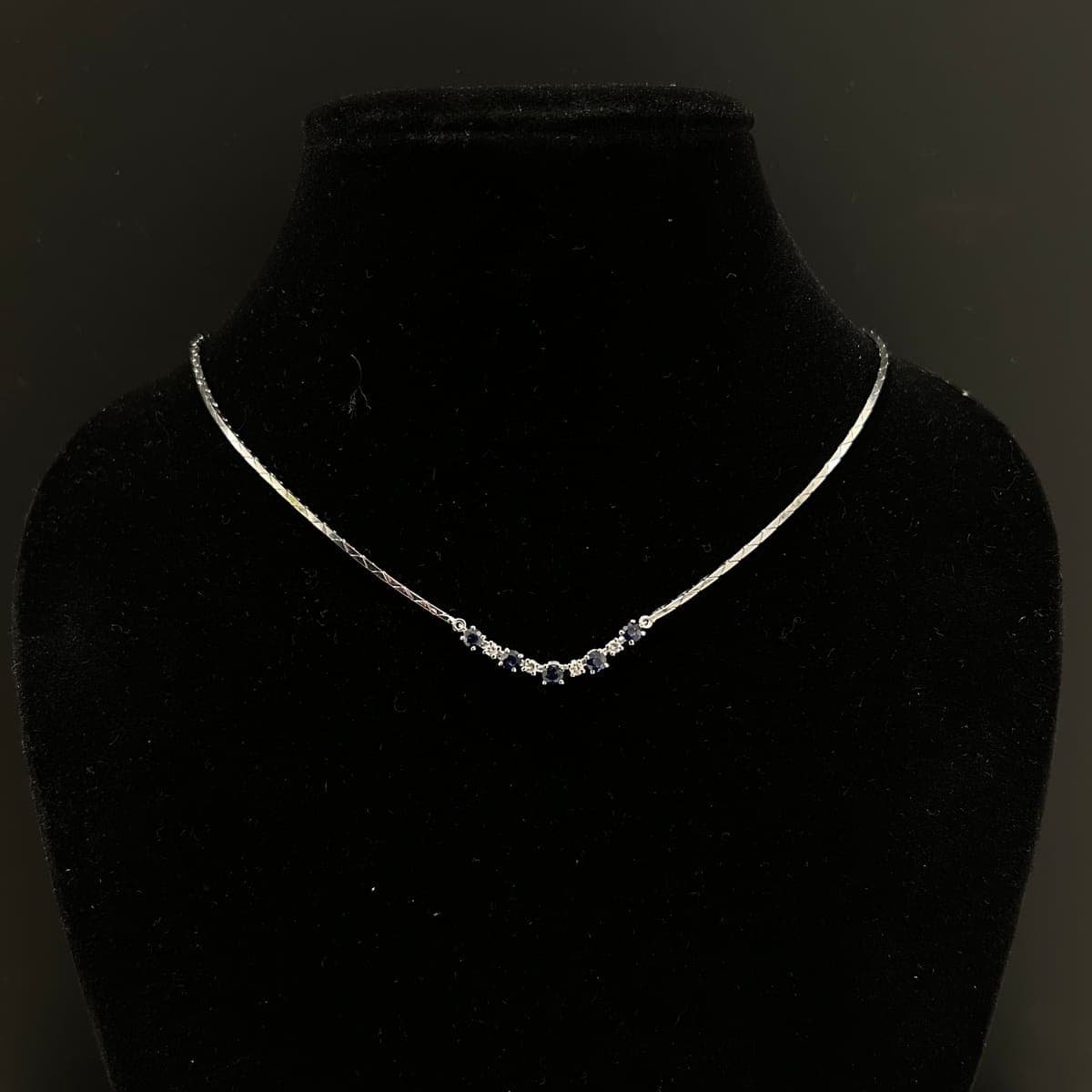 White Gold Diamond & Sapphire Pendant