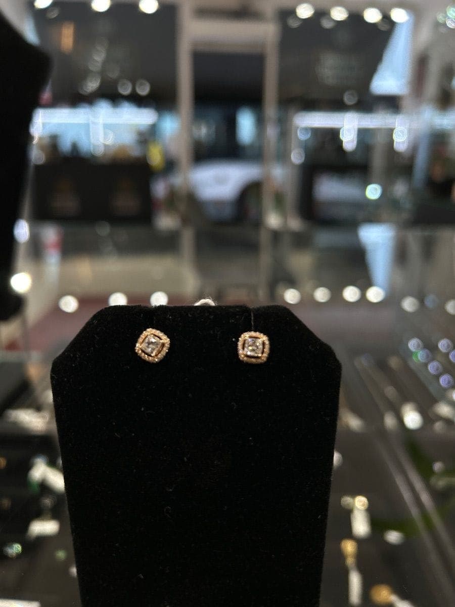 Rose Gold Diamond Earrings