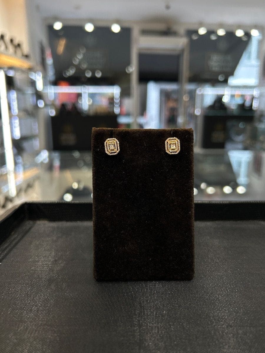 Yellow Gold Diamond Earrings