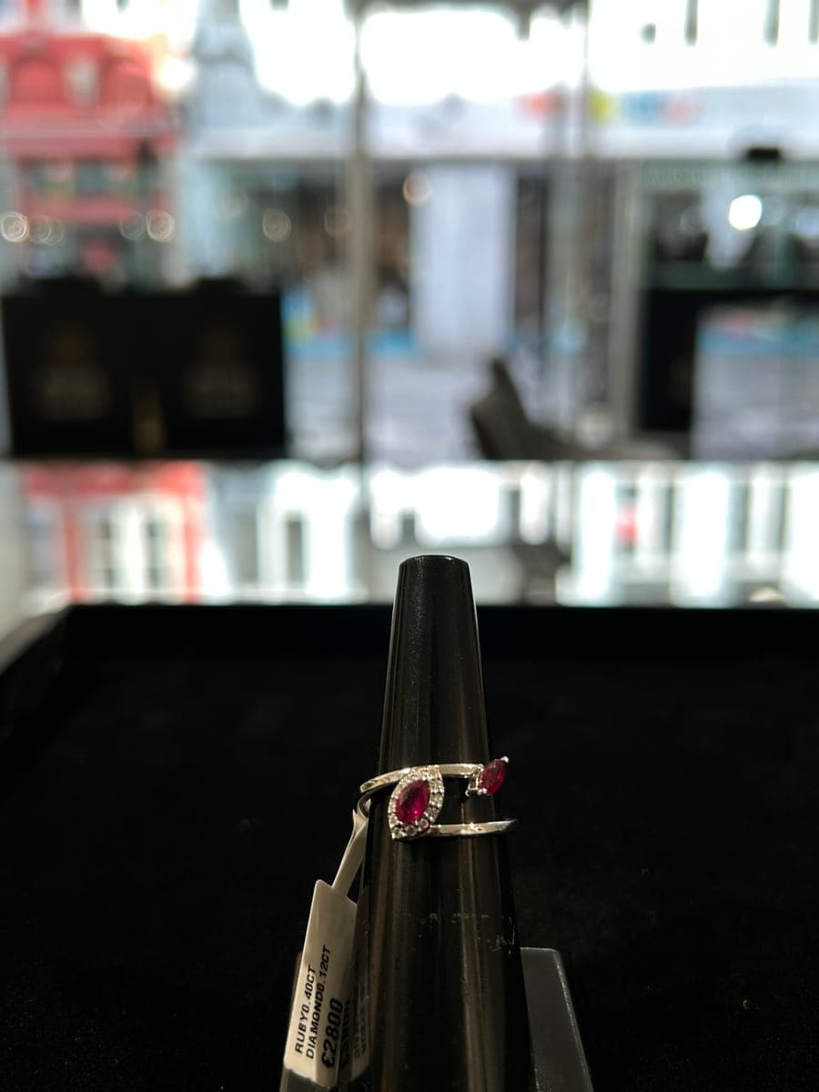 White Gold Ruby & Diamond Ring