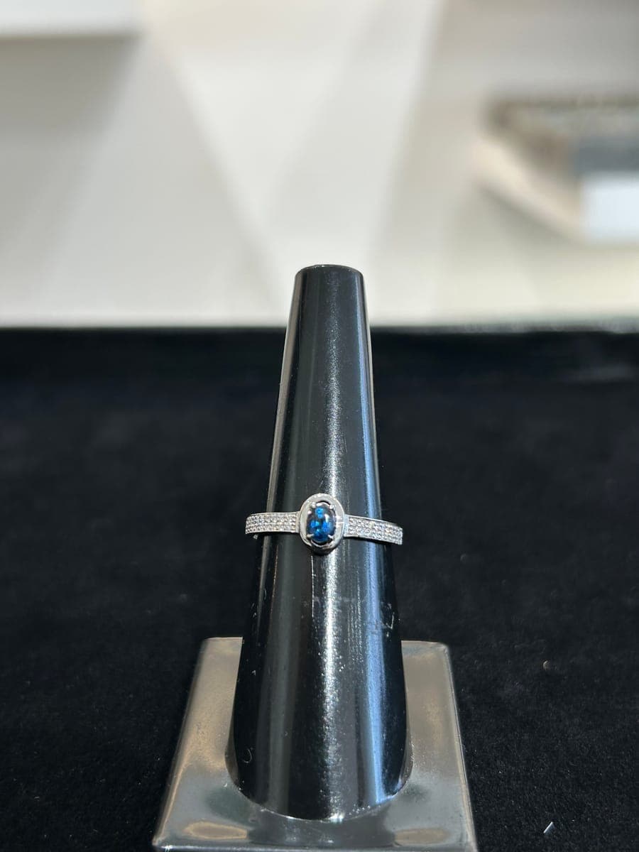White Gold Sapphire & Diamond Ring