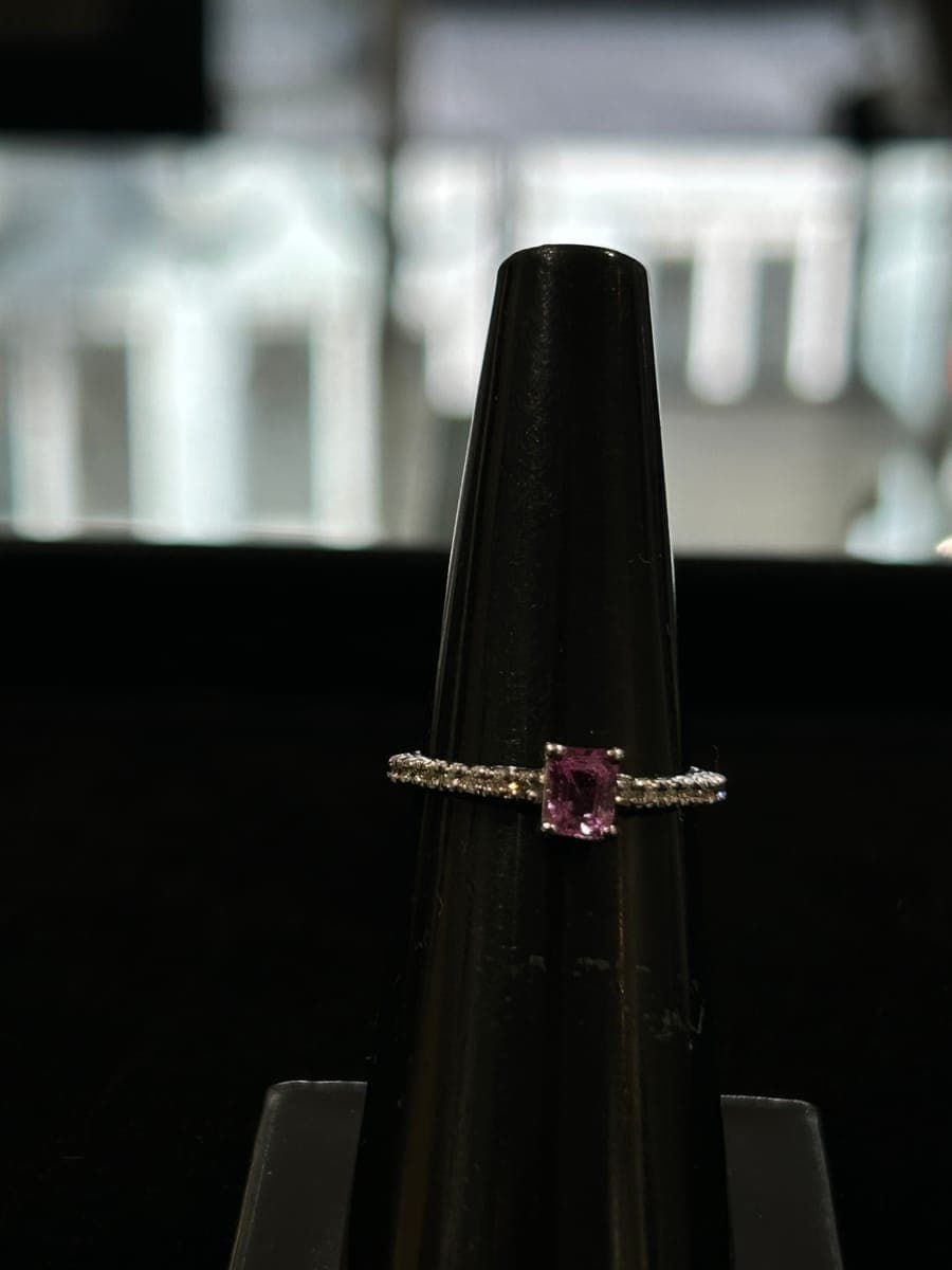 White Gold Sapphire & Diamond Ring
