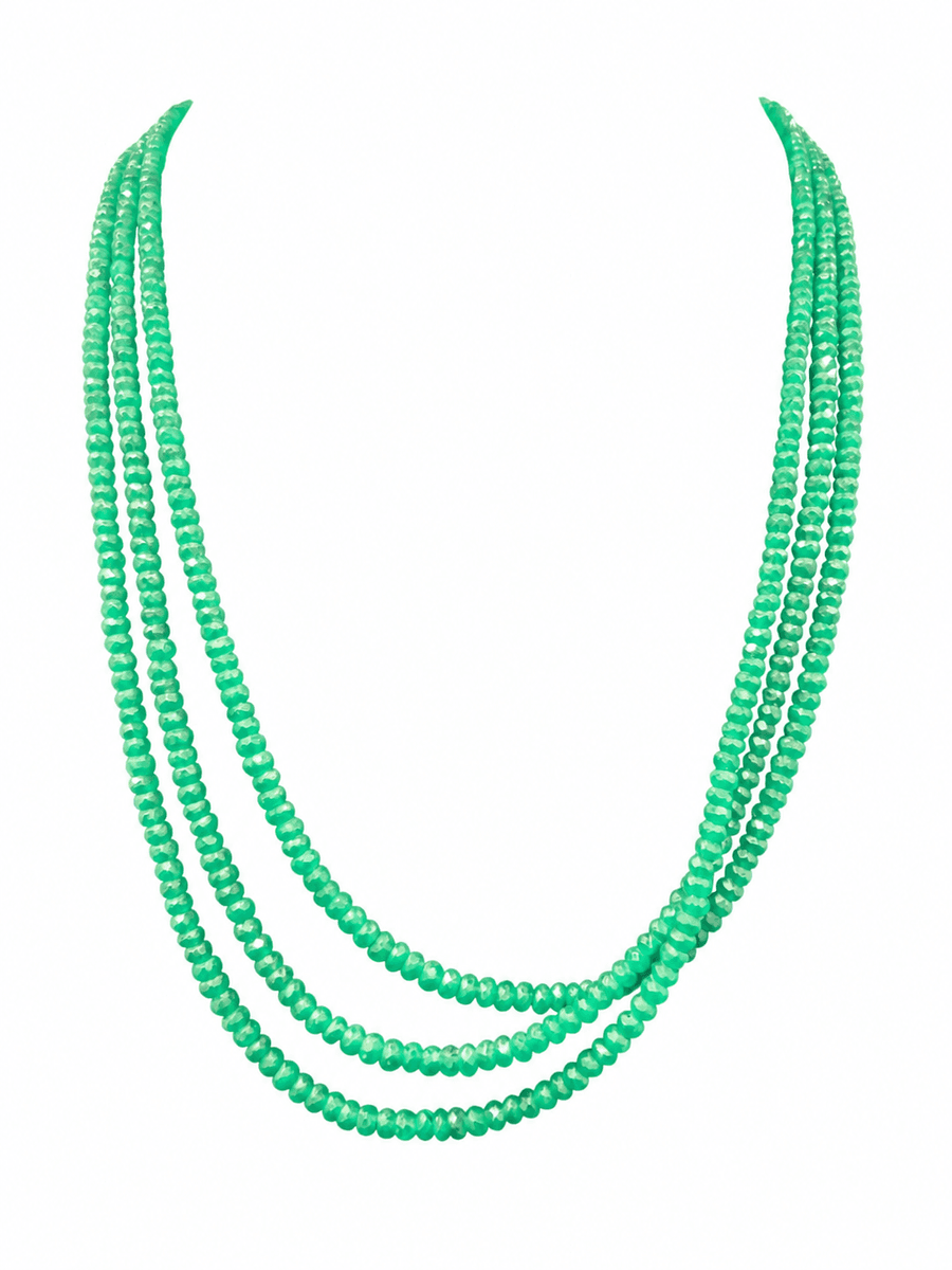 White Gold Emerald Necklace