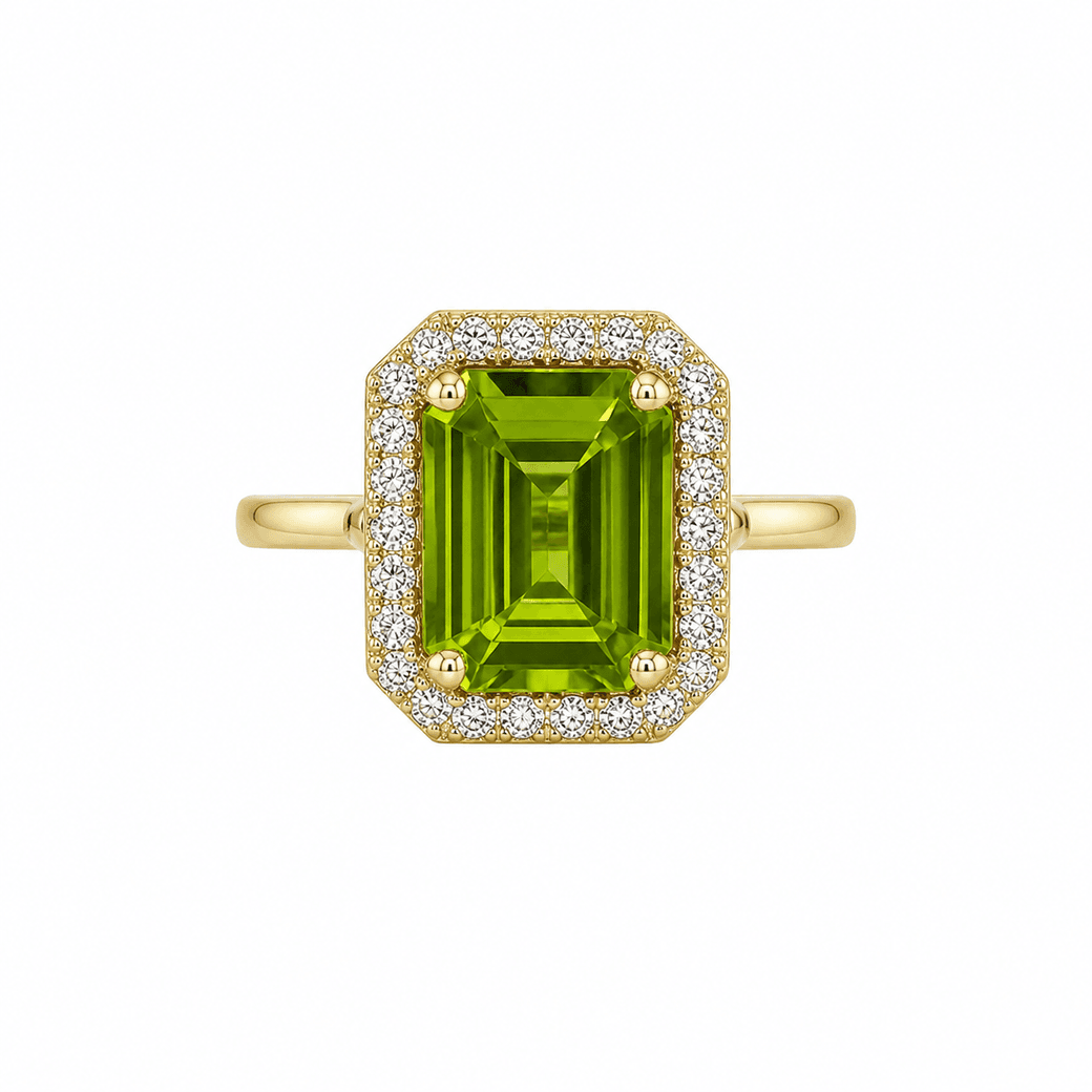 Yellow Gold Diamond & Peridot Ring