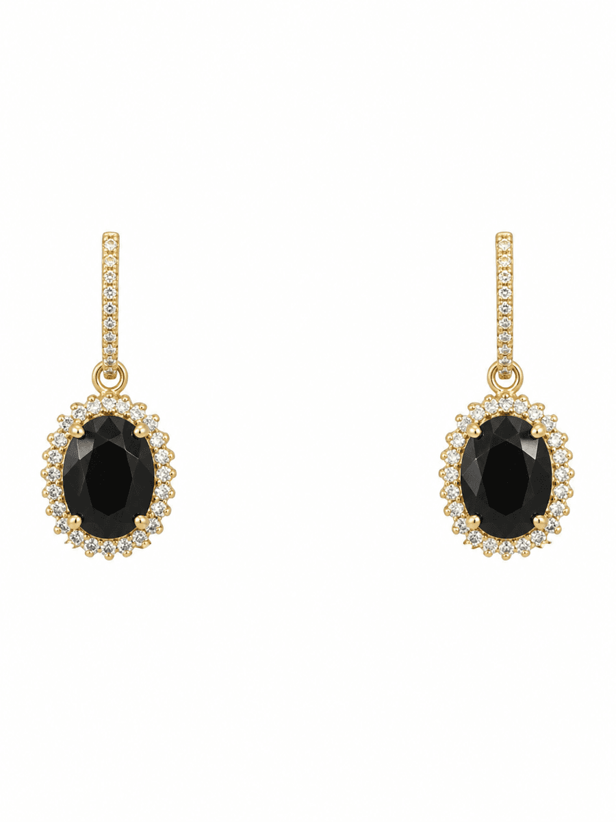 Yellow Gold Diamond & Sapphire Earrings