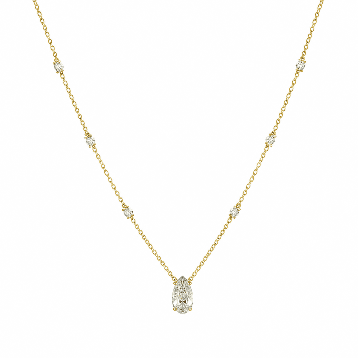 Yellow Gold Diamond & Aquamarine Pendant