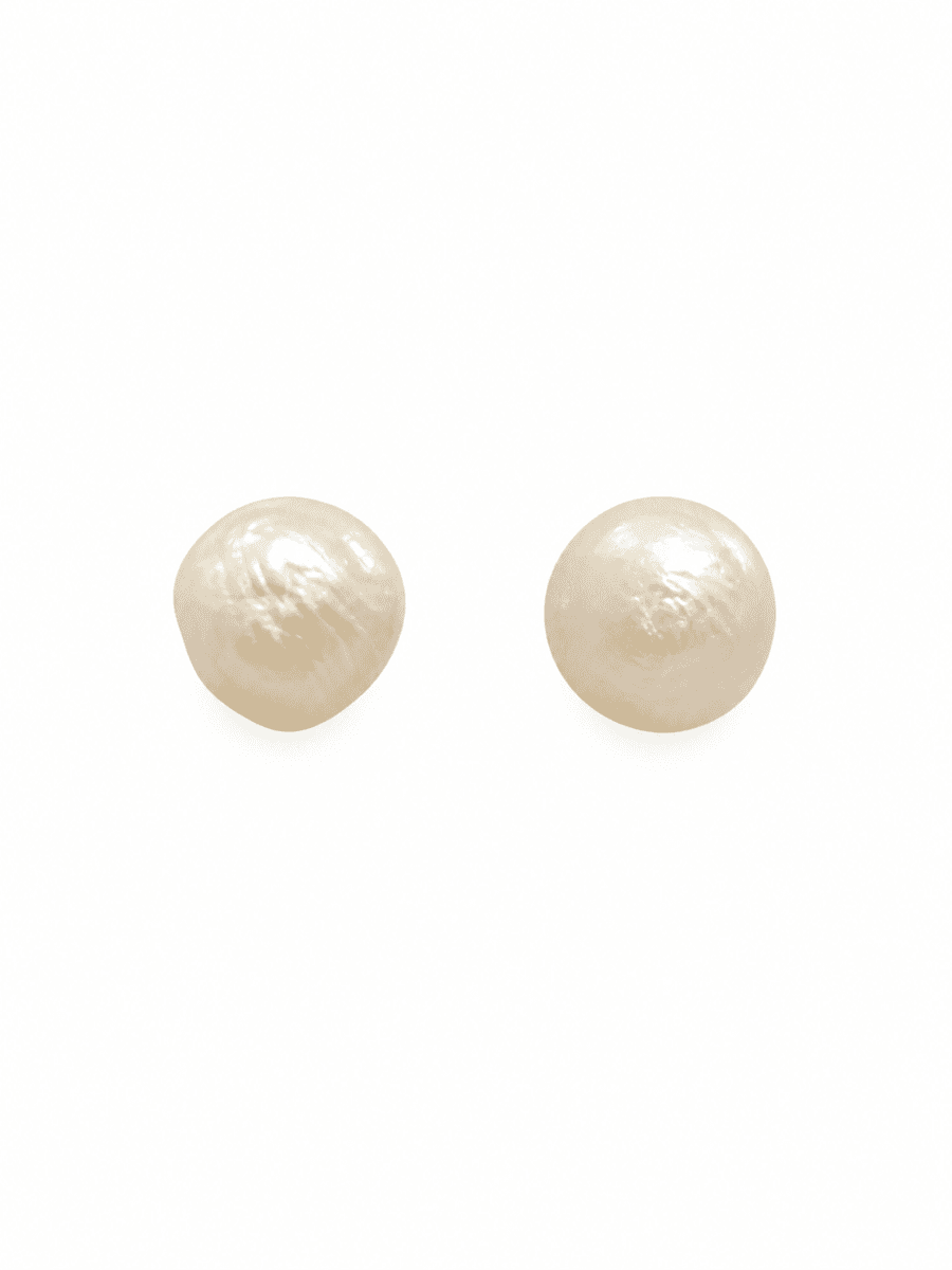 Yellow Gold Pearl Earrings
